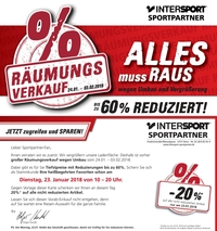 Großer Räumungsverkauf bei Intersport!